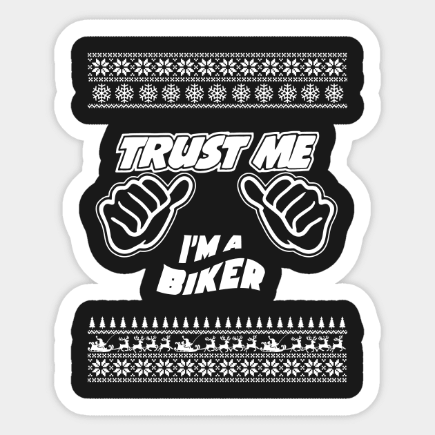 Trust Me, I’m a BIKER – Merry Christmas Sticker by irenaalison